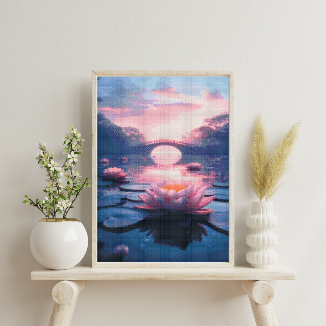 Water Lily Reflection: Diamond Painting Collection