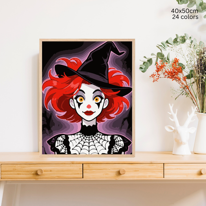 Tricky Scarlet Witch: Paint-by-Number Halloween Collection (24/36/48 colors | No Frame)