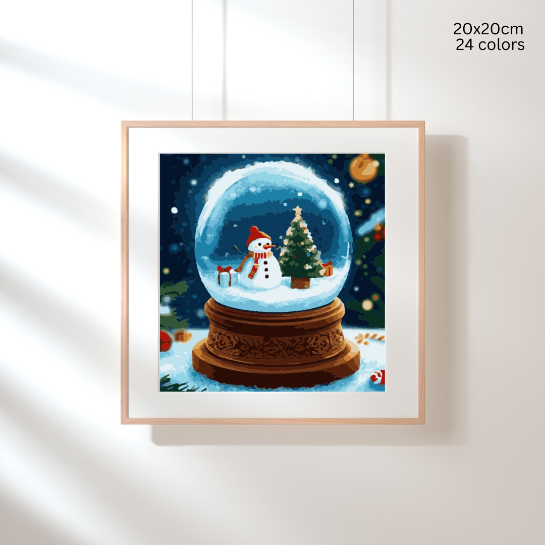 Frosty’s Globe: Paint-by-Number Christmas Collection (24/36/48 colors | No Frame)