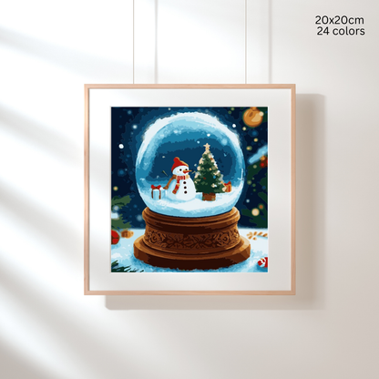 Frosty’s Globe: Paint-by-Number Christmas Collection (24/36/48 colors | No Frame)