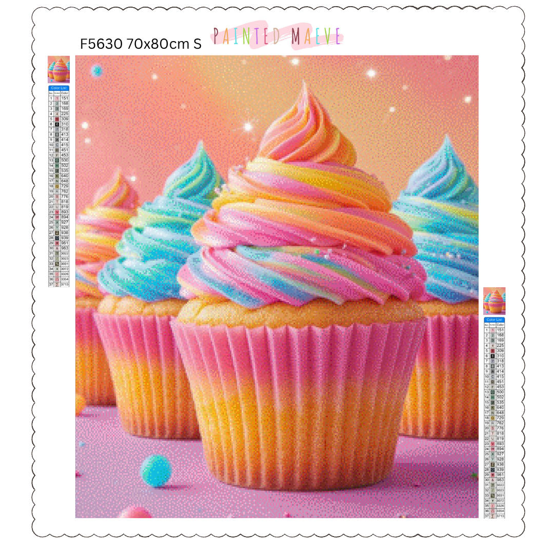 Frosted Cupcakes: Diamond Painting Collection