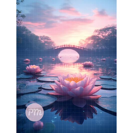 Water Lily Reflection: Diamond Painting Collection