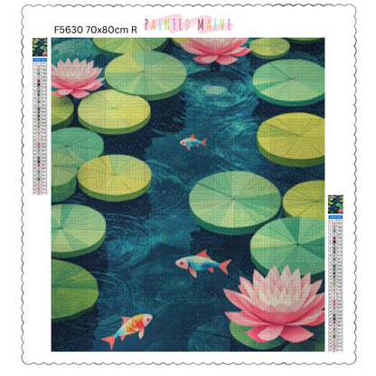 Lotus Pond: Diamond Painting Collection