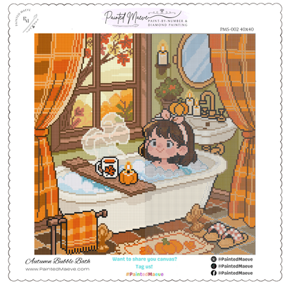 Autumn Bubble Bath: Hand-Rendered Diamond Painting Collection