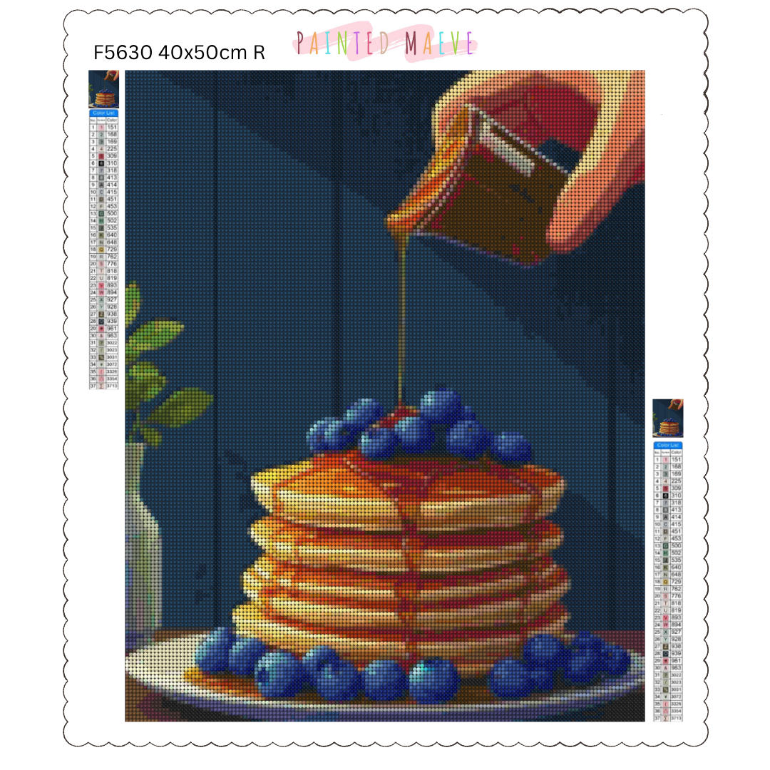 Blueberry Pancakes: Diamond Painting Collection