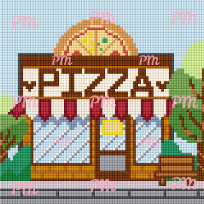 Pizza Plaza: MINI Hand-Rendered Diamond Painting Collection