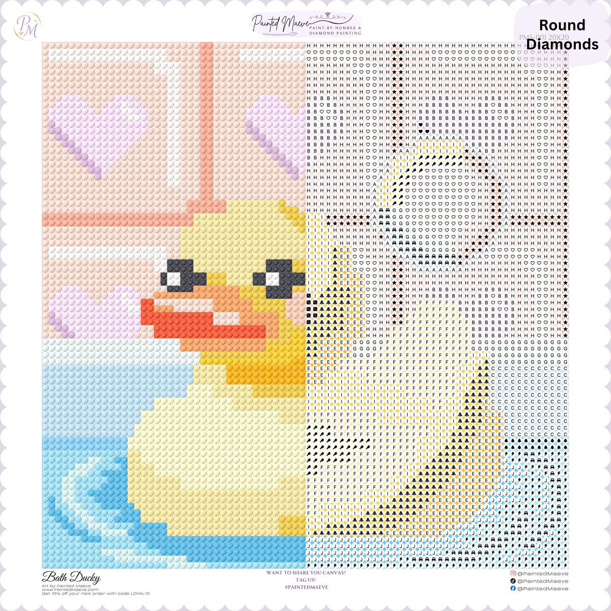 Bath Ducky Hand-Rendered Diamond Painting