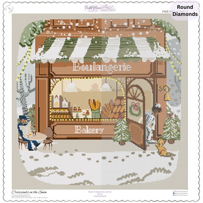 Croissants in the Snow: Hand-Rendered Diamond Painting