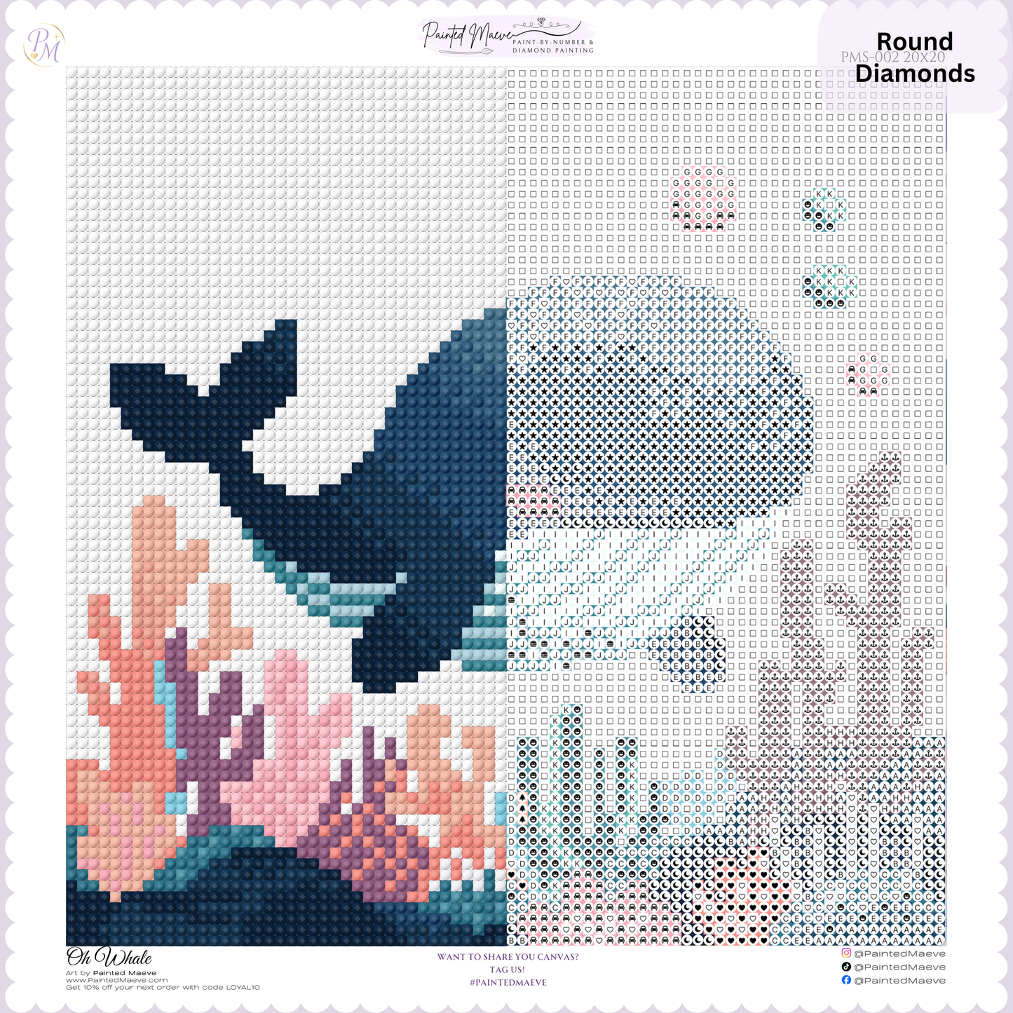 Oh Whale: MINI Hand-Rendered Diamond Painting