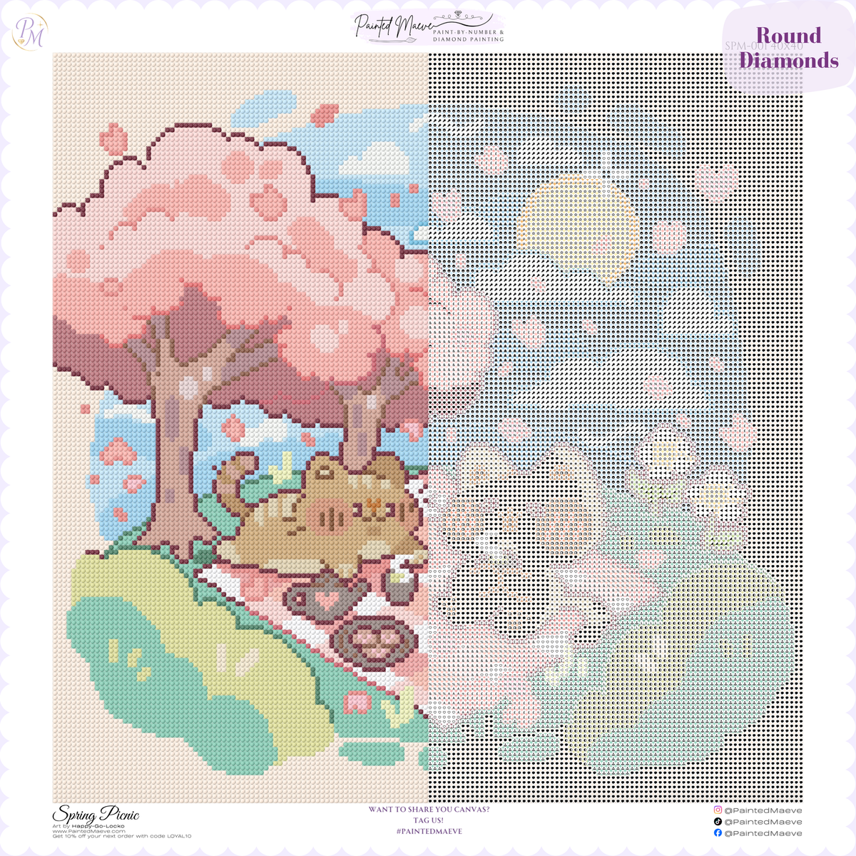 Spring Picnic Hand-Rendered Diamond Painting
