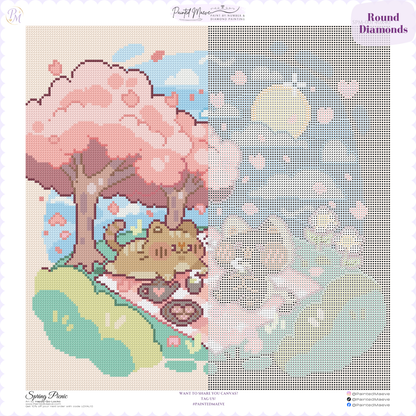 Spring Picnic Hand-Rendered Diamond Painting
