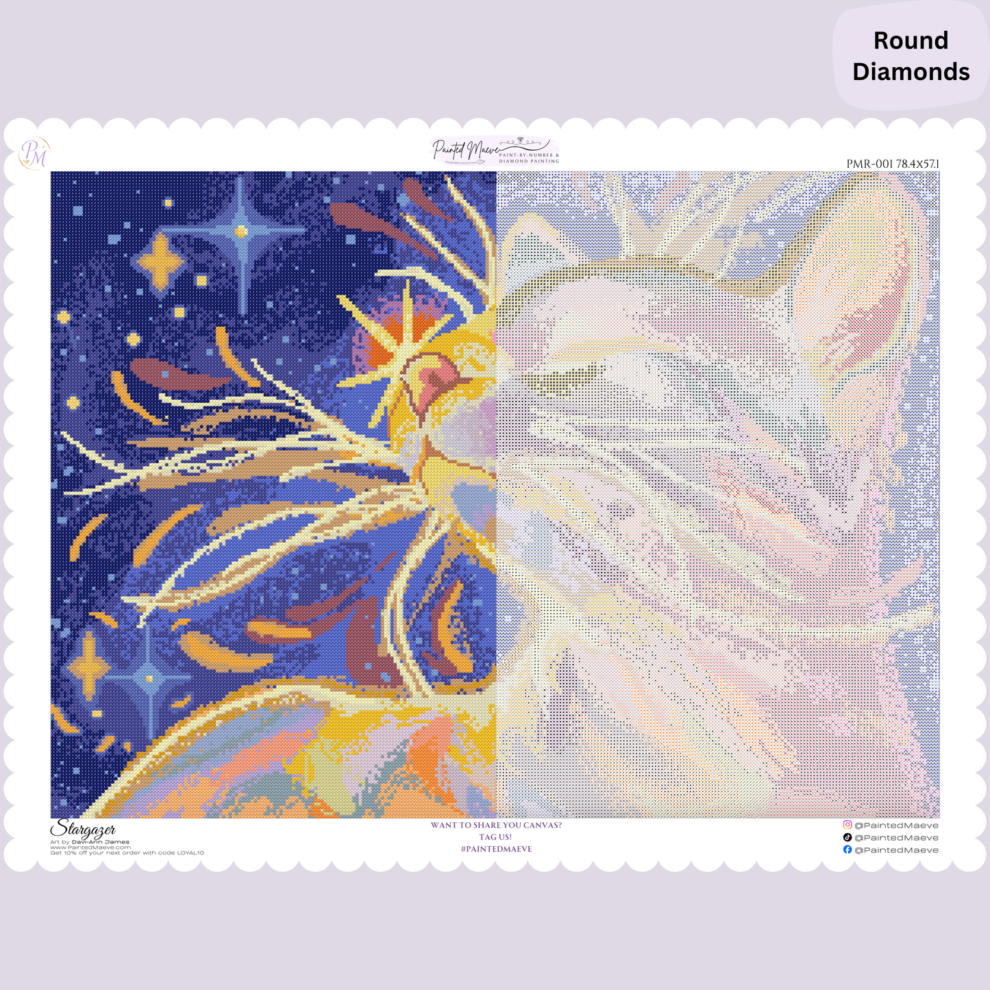 Stargazer: Hand-Rendered Diamond Painting