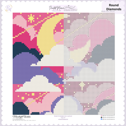 Moonlight Wishes: MINI Hand-Rendered Diamond Painting