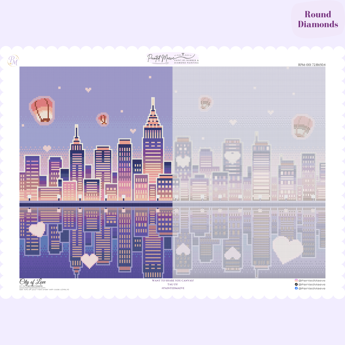 City of Love Hand-Rendered Diamond Painting
