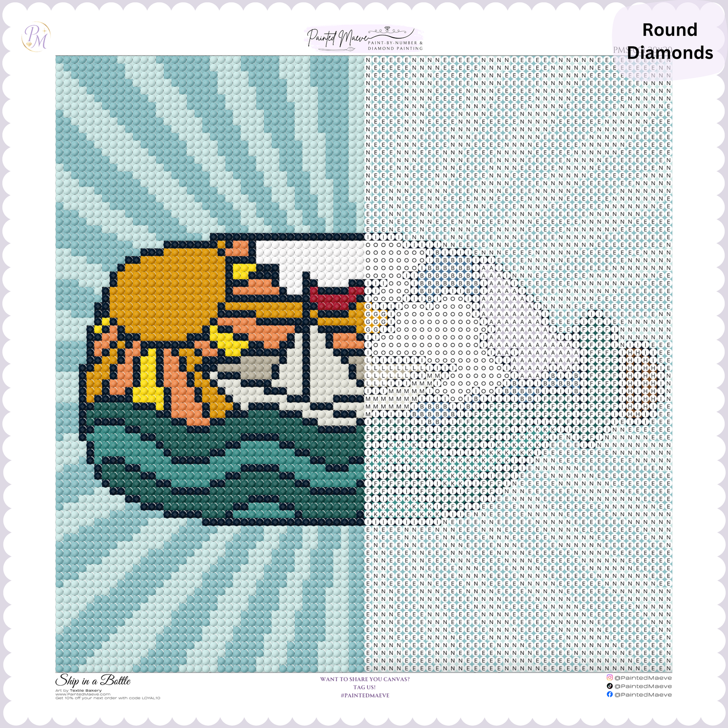 Ship in a Bottle: Hand-Rendered Diamond Painting