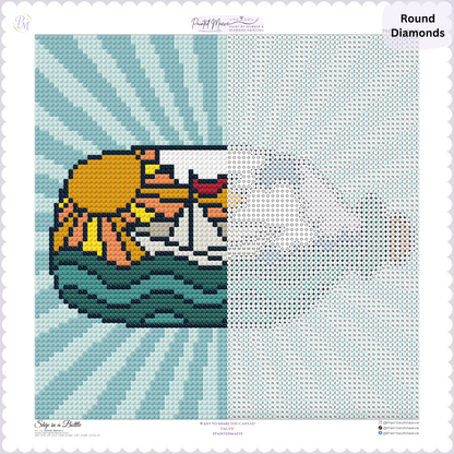 Ship in a Bottle: Hand-Rendered Diamond Painting