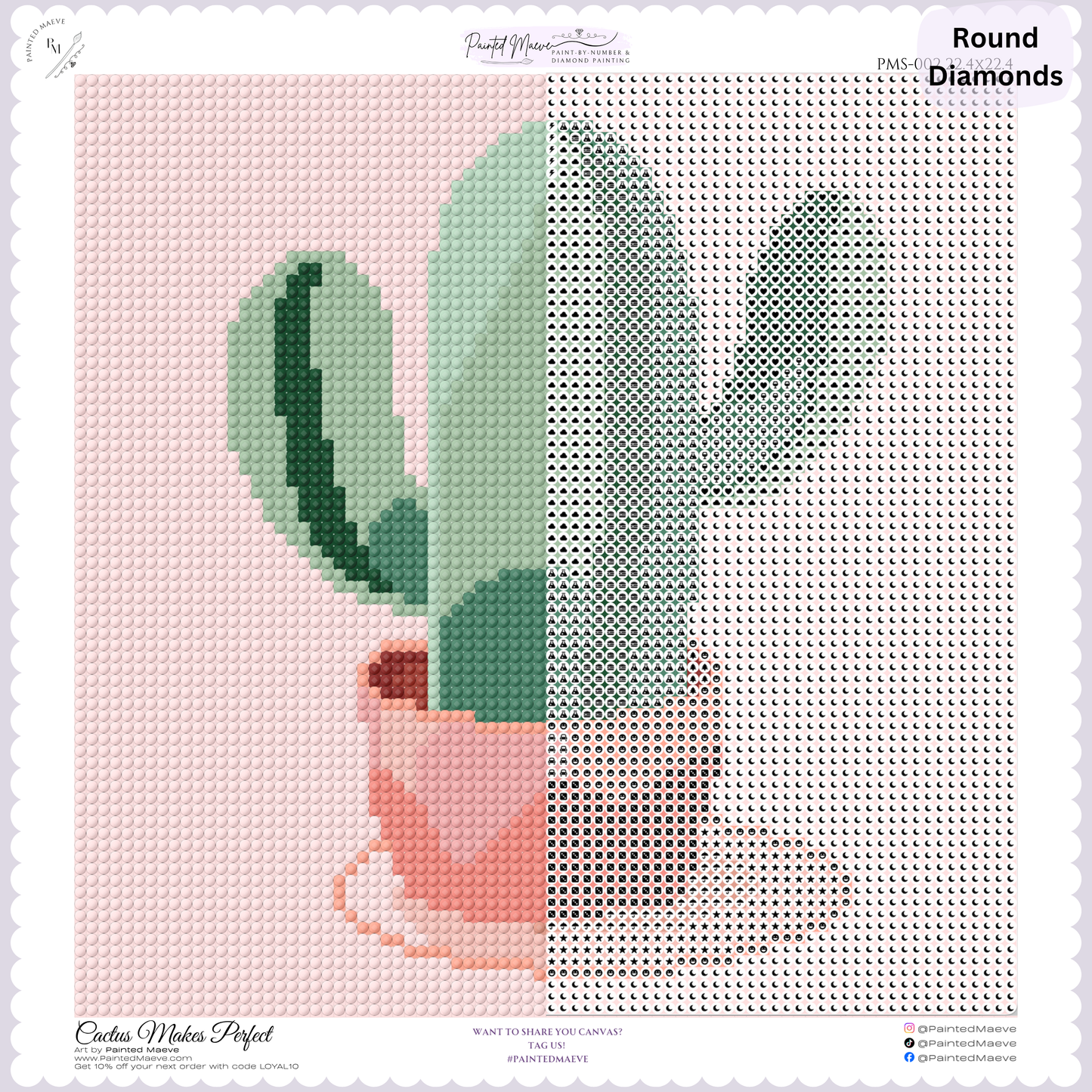 Cactus Makes Perfect: MINI Hand-Rendered Diamond Painting