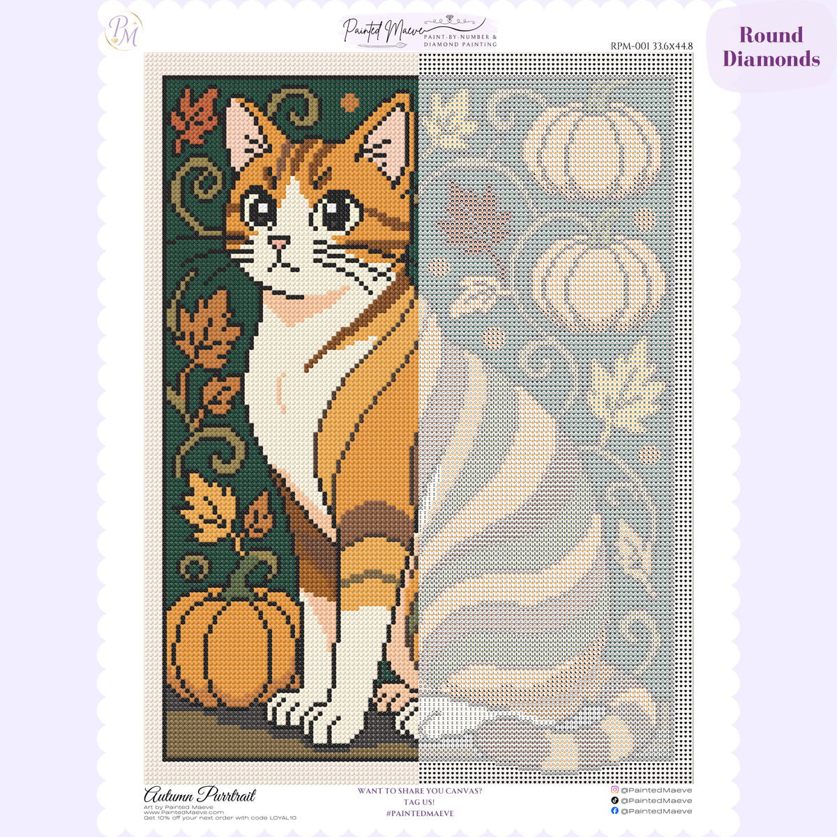 Autumn Purrtrait Hand-Rendered Diamond Painting