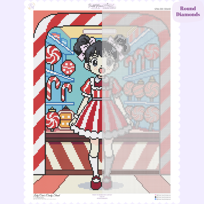 Lady Cane's Candy Stand Hand-Rendered Diamond Painting
