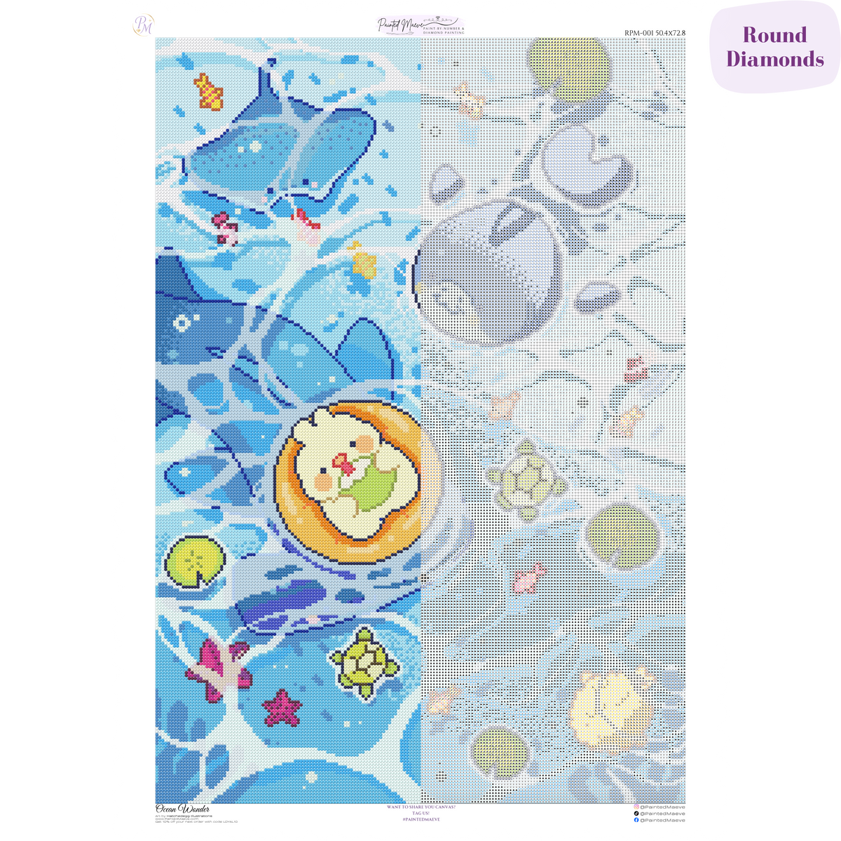Ocean Wonder: Hand-Rendered Diamond Painting