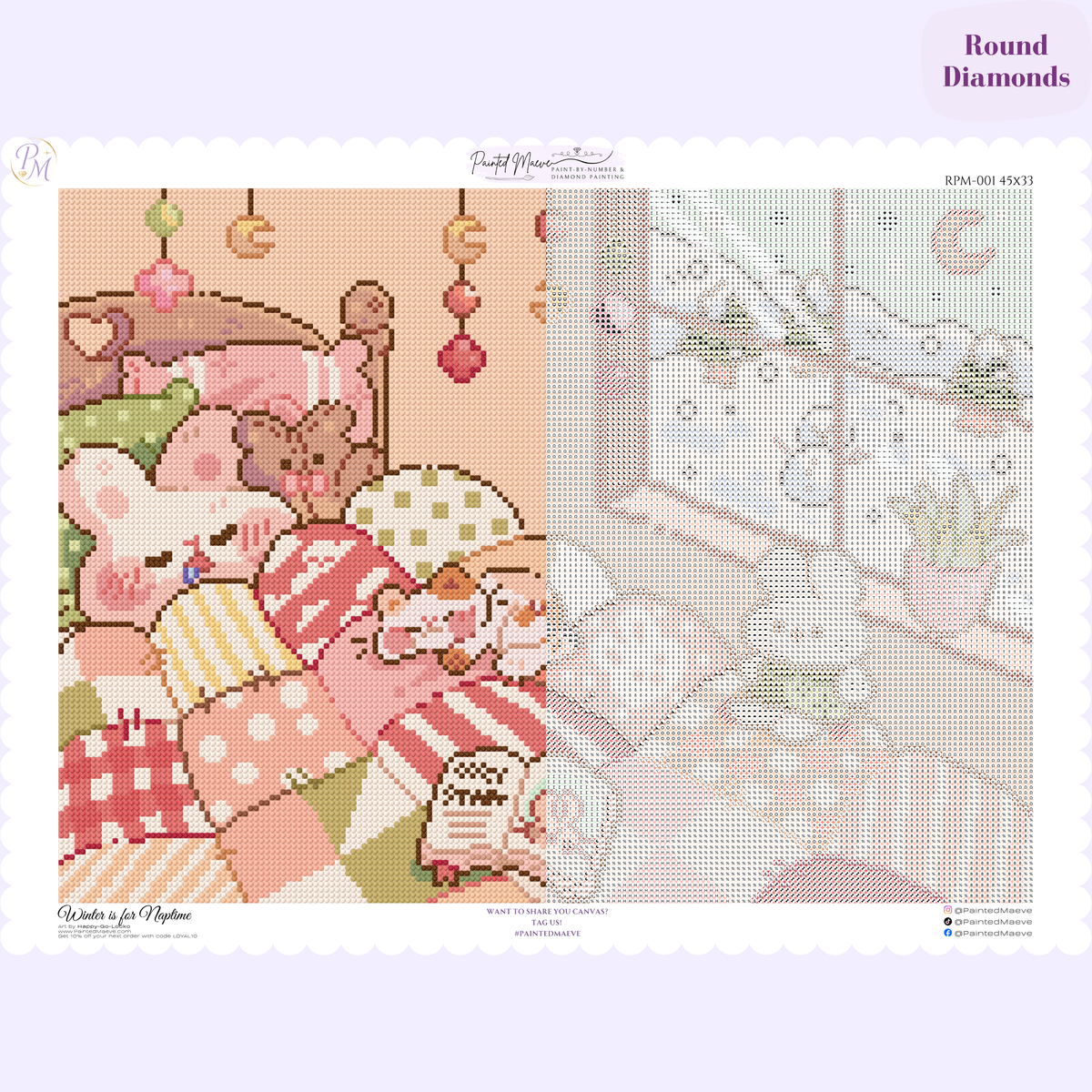Winter is for Naptime Hand-Rendered Diamond Painting