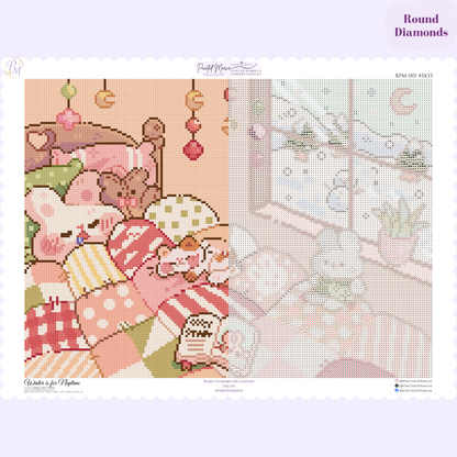 Winter is for Naptime Hand-Rendered Diamond Painting