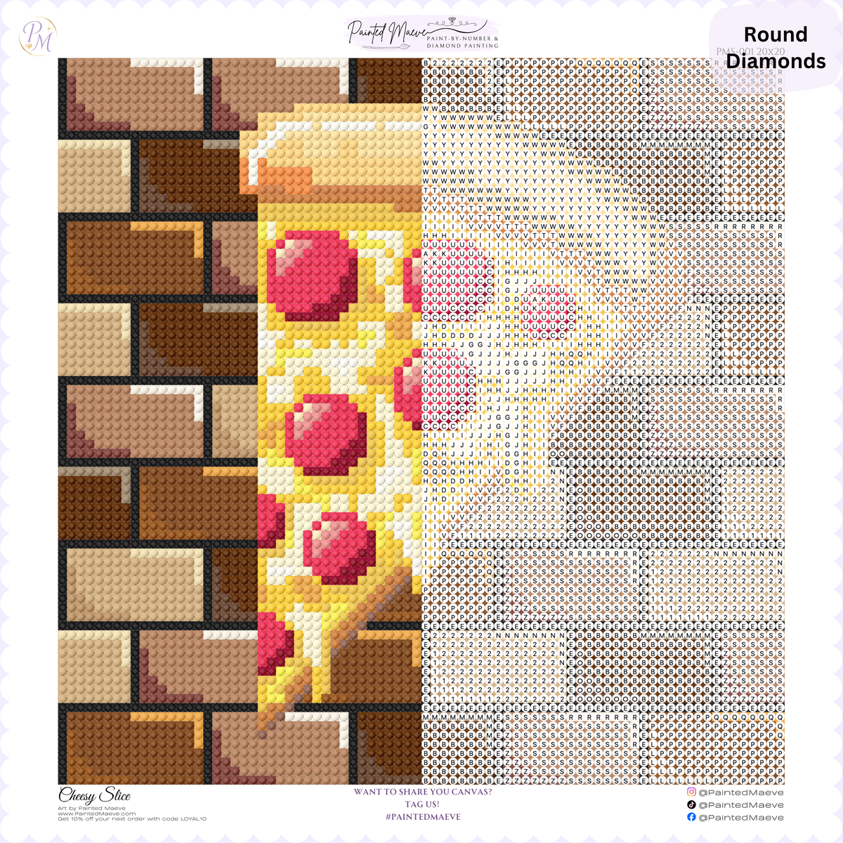 Cheesy Slice Hand-Rendered Diamond Painting