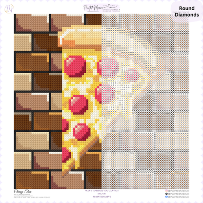 Cheesy Slice Hand-Rendered Diamond Painting