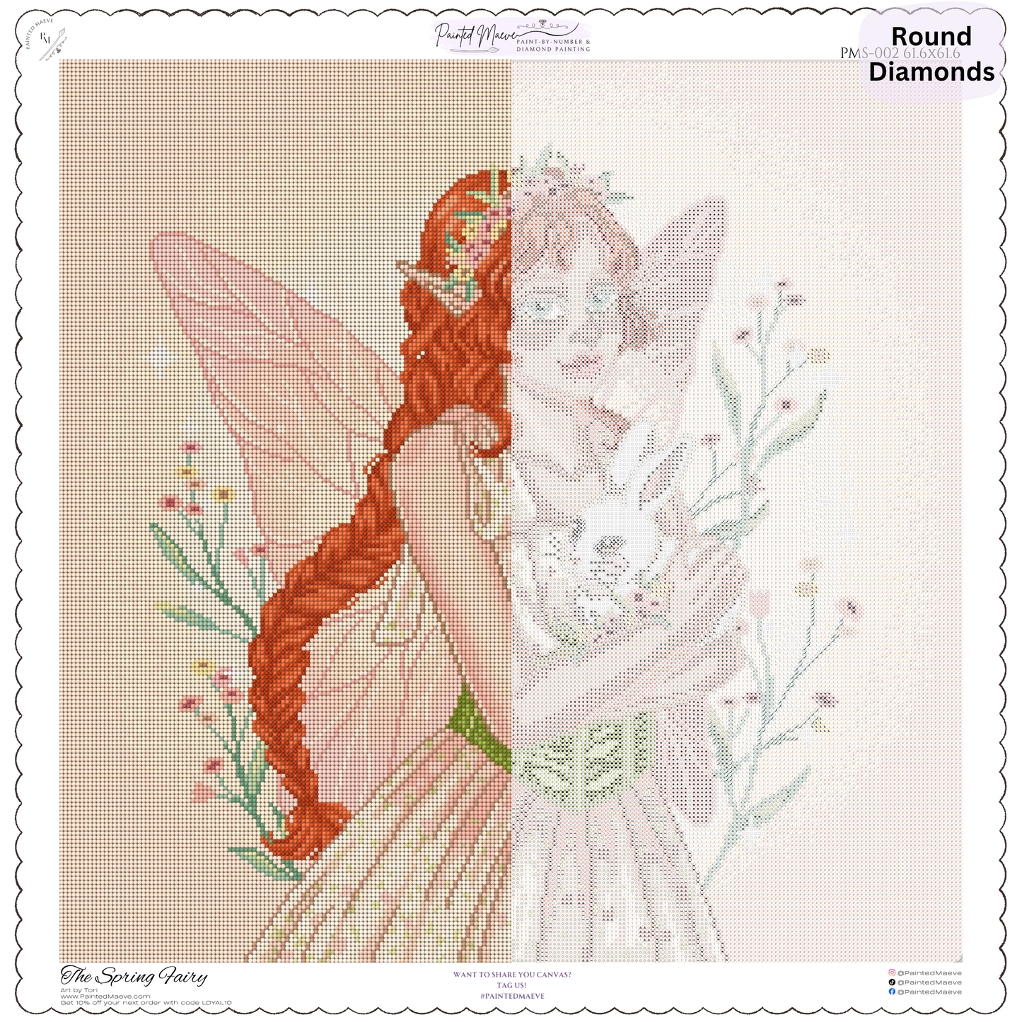 The Spring Fairy: Hand-Rendered Diamond Painting