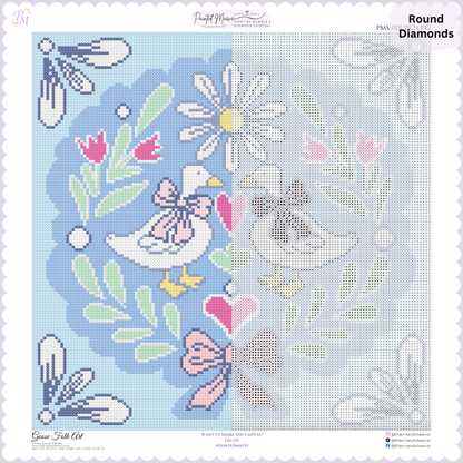 Goose Folk Art: Hand-Rendered Diamond Painting