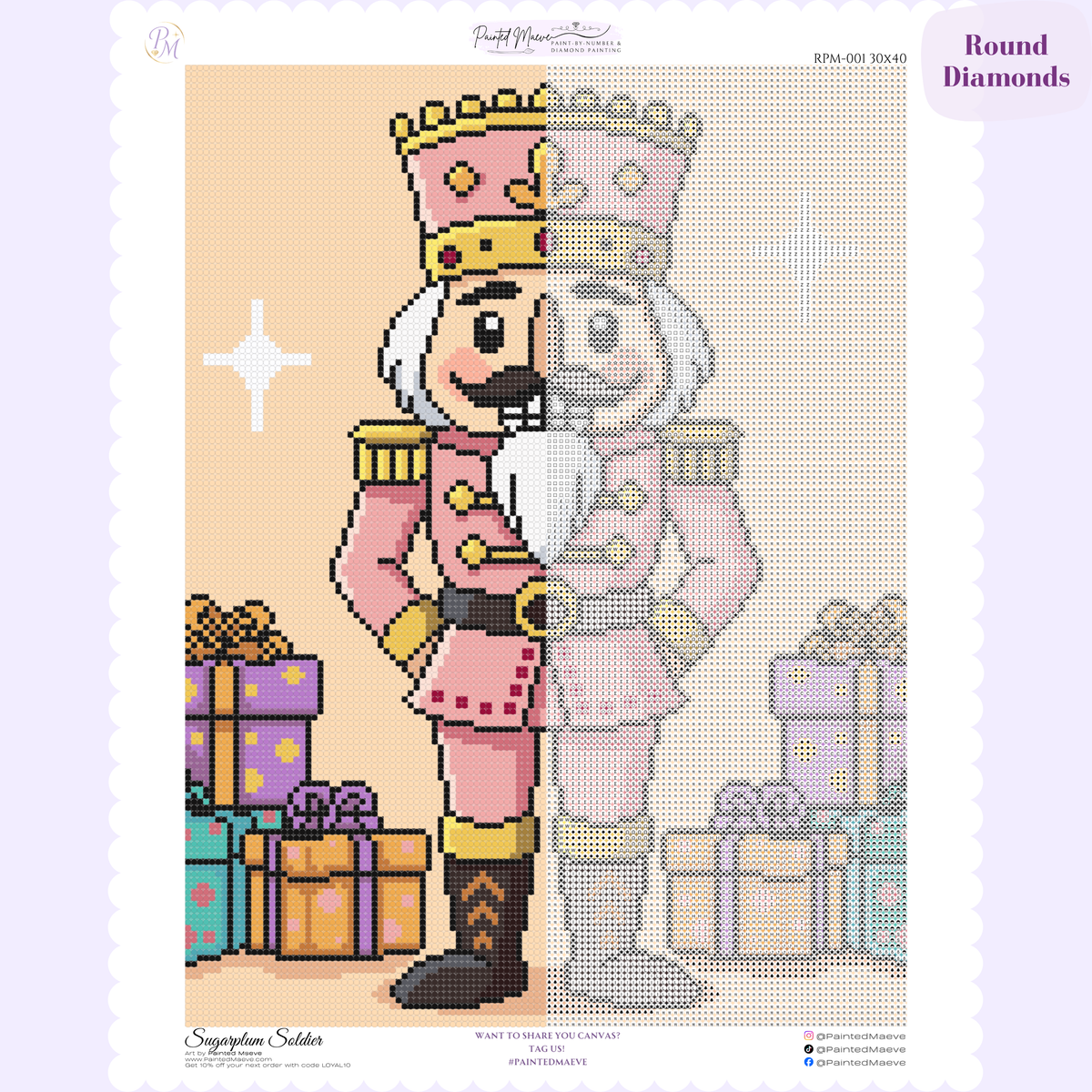 Sugarplum Soldier Hand-Rendered Diamond Painting