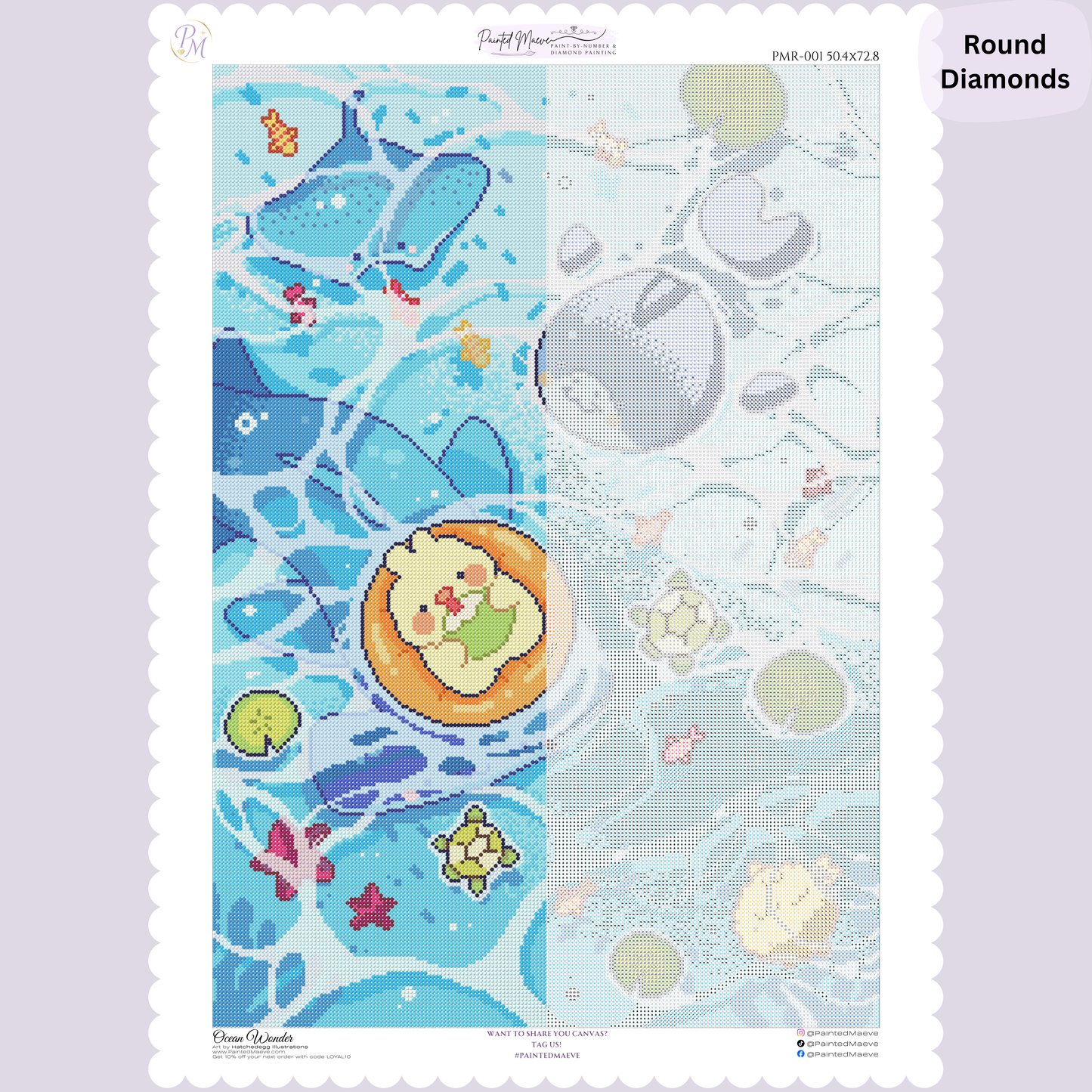 Ocean Wonder: Hand-Rendered Diamond Painting