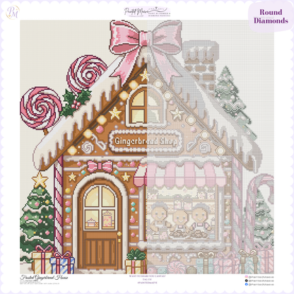 Frosted Gingerbread Shop Hand-Rendered Diamond Painting