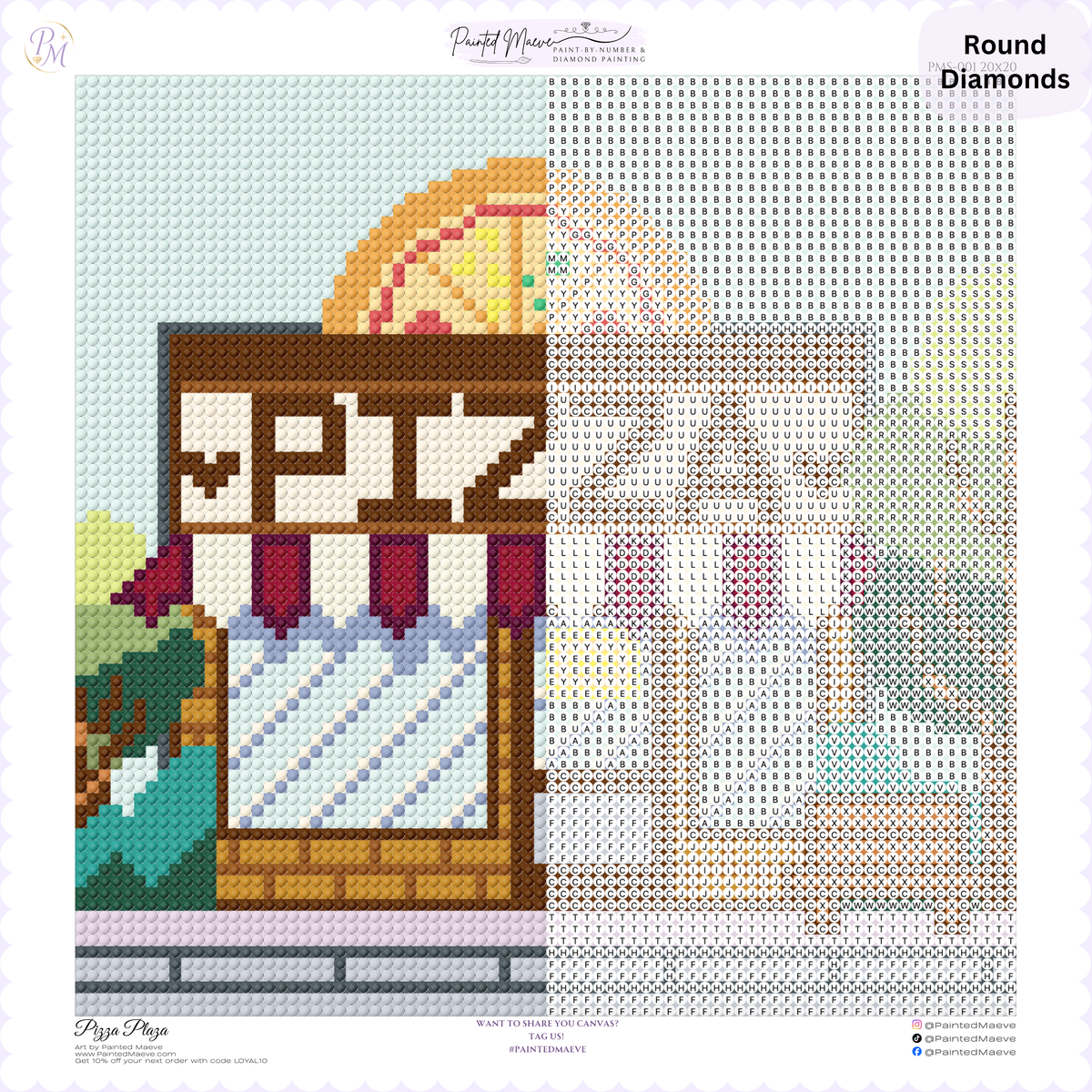 Pizza Plaza Hand-Rendered Diamond Painting