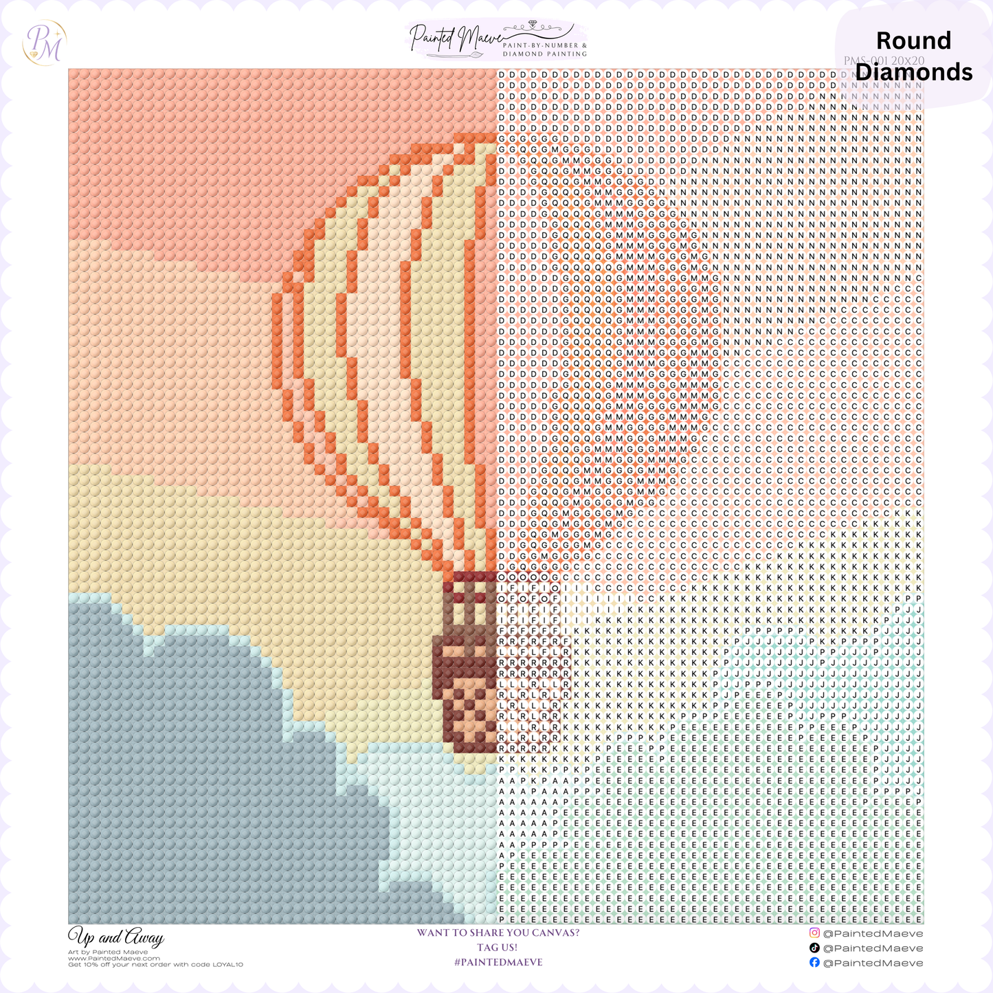 Up and Away Hand-Rendered Diamond Painting