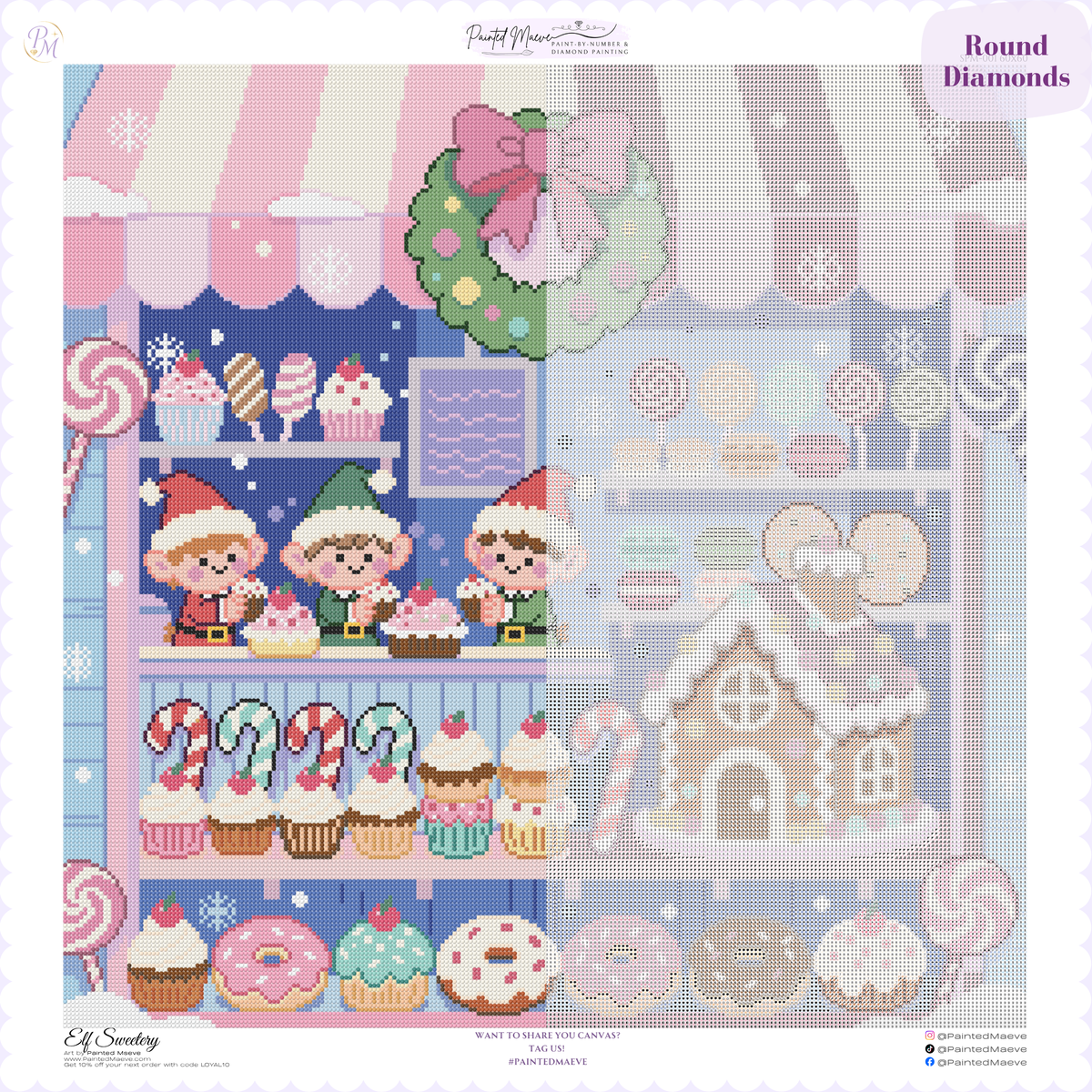 Elf Sweetery Hand-Rendered Diamond Painting