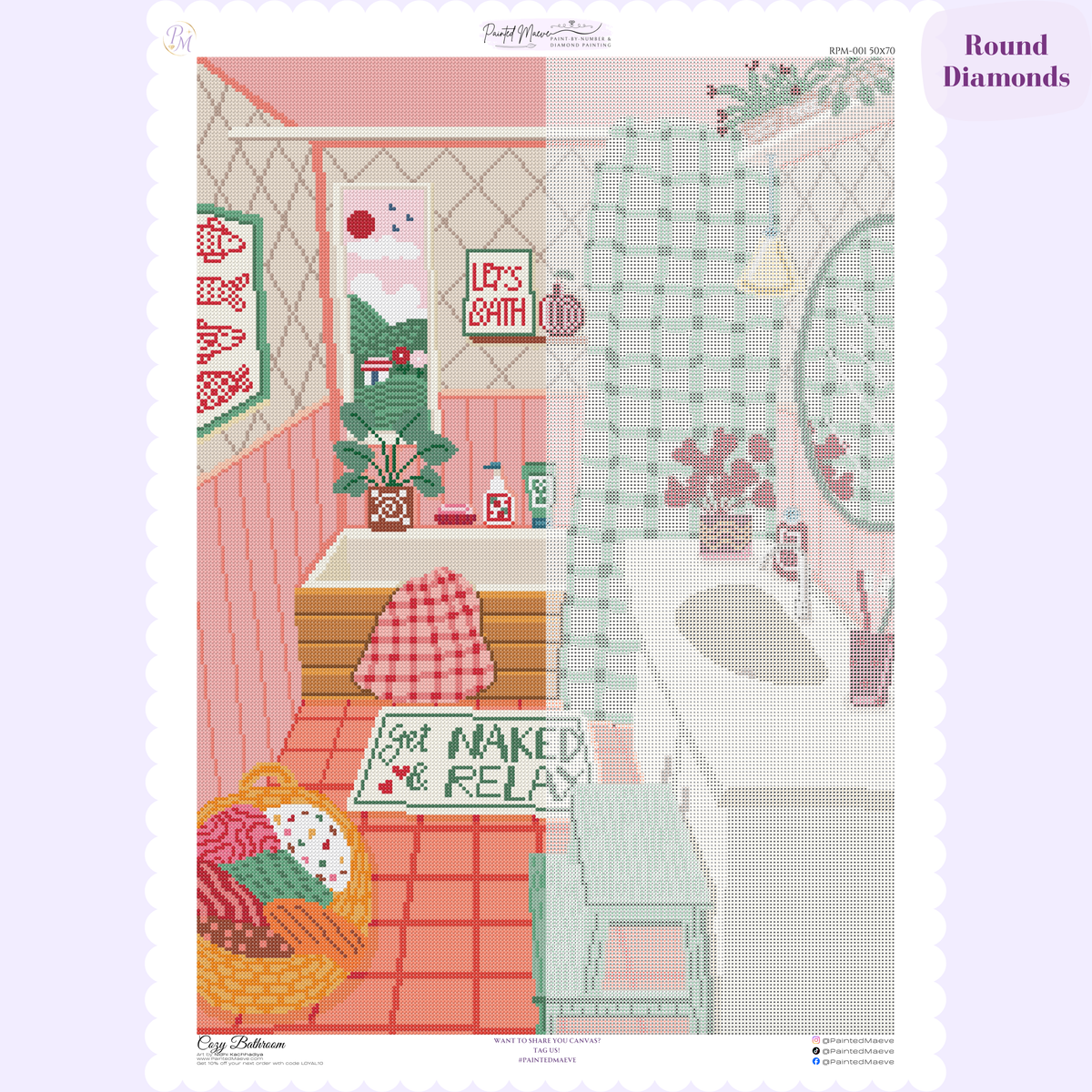 Cozy Bathroom Hand-Rendered Diamond Painting