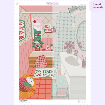 Cozy Bathroom Hand-Rendered Diamond Painting