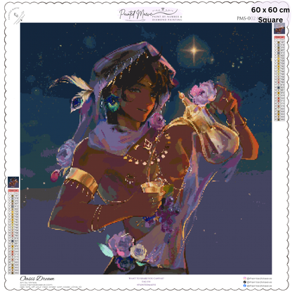Oasis Dream: Hybrid-Rendered Diamond Painting