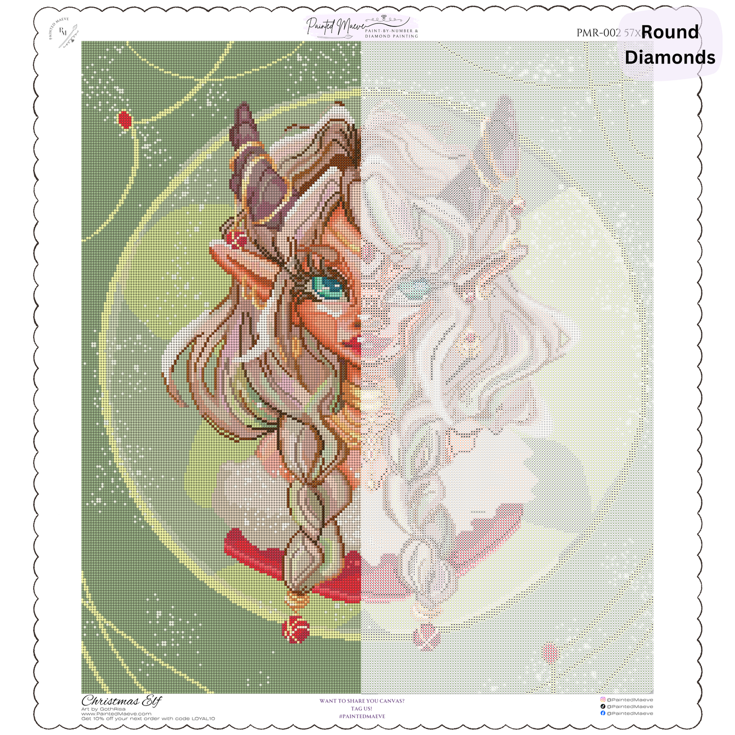 Christmas Elf: Hand-Rendered Diamond Painting