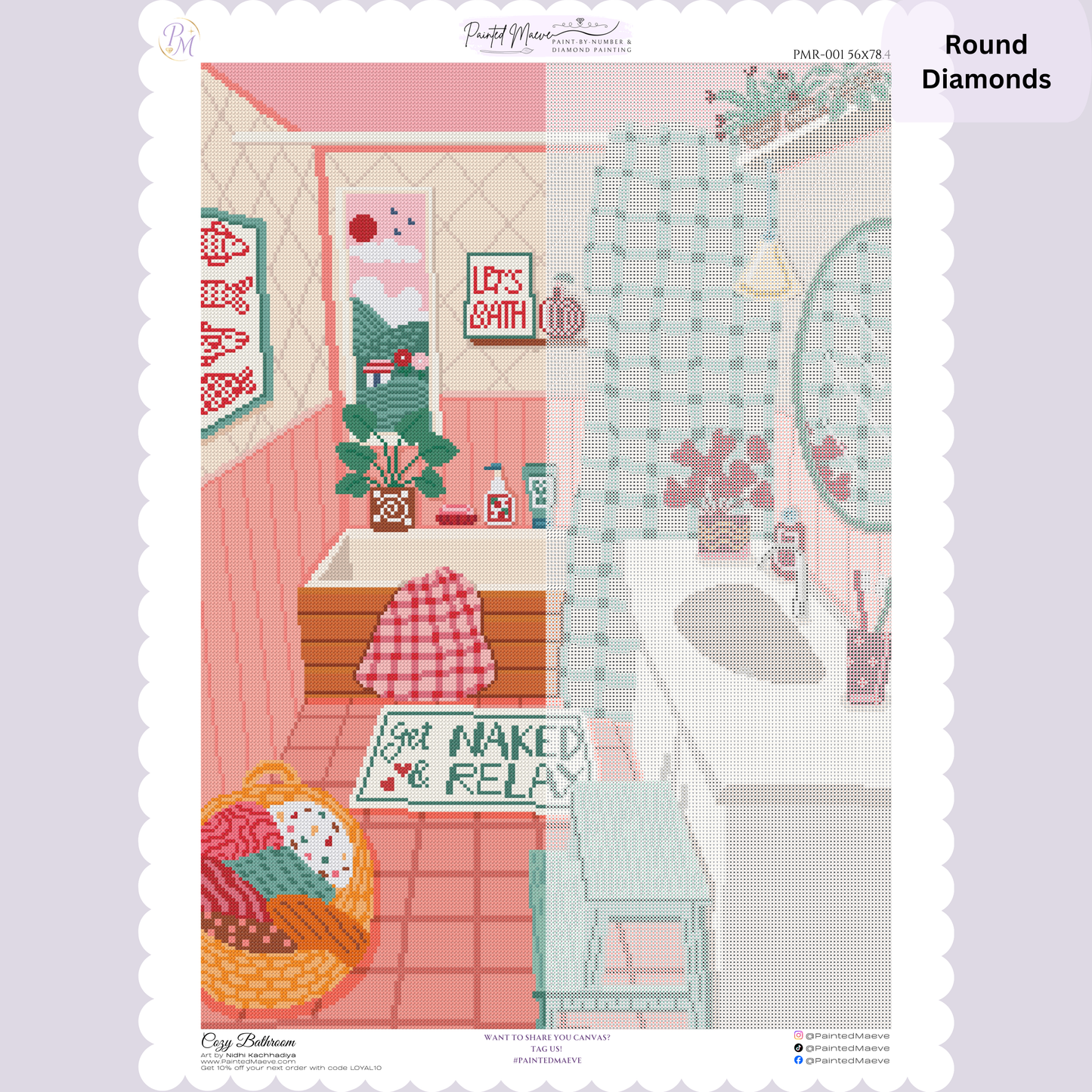 Cozy Bathroom: Hand-Rendered Diamond Painting