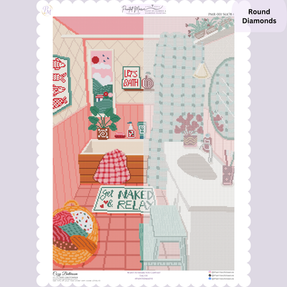 Cozy Bathroom: Hand-Rendered Diamond Painting