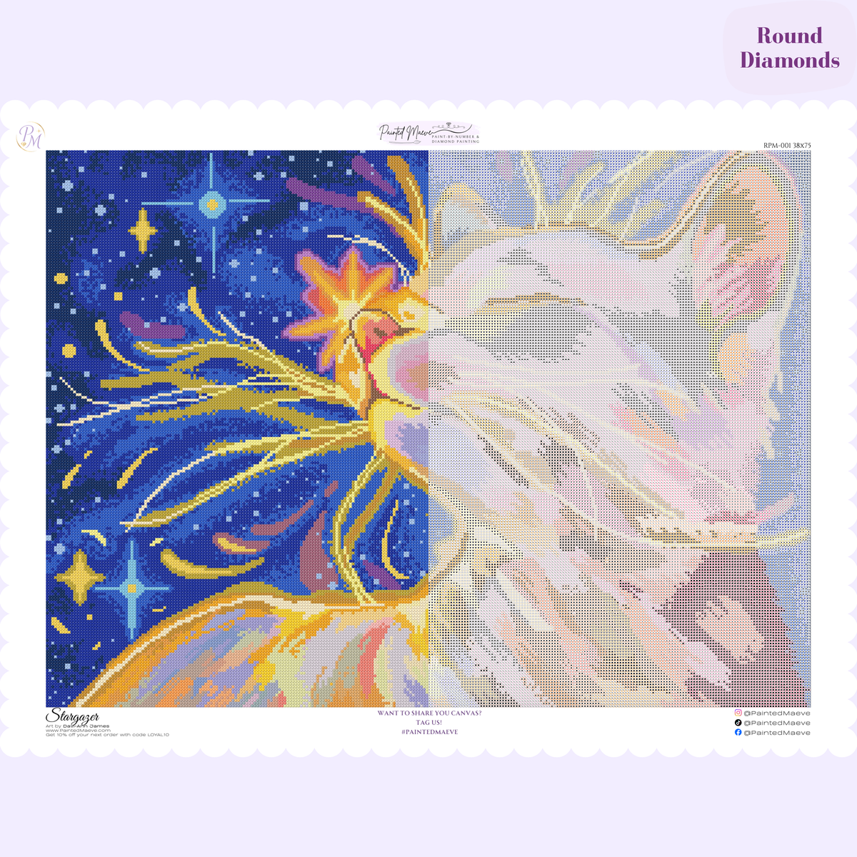 Stargazer Hand-Rendered Diamond Painting