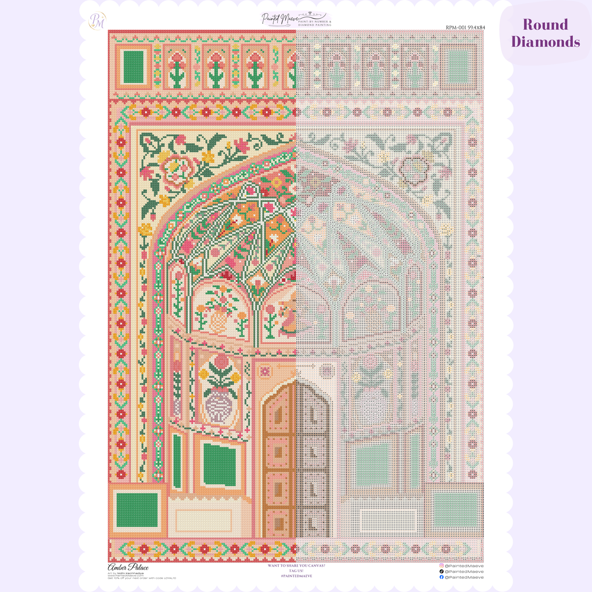 Amber Palace Hand-Rendered Diamond Painting