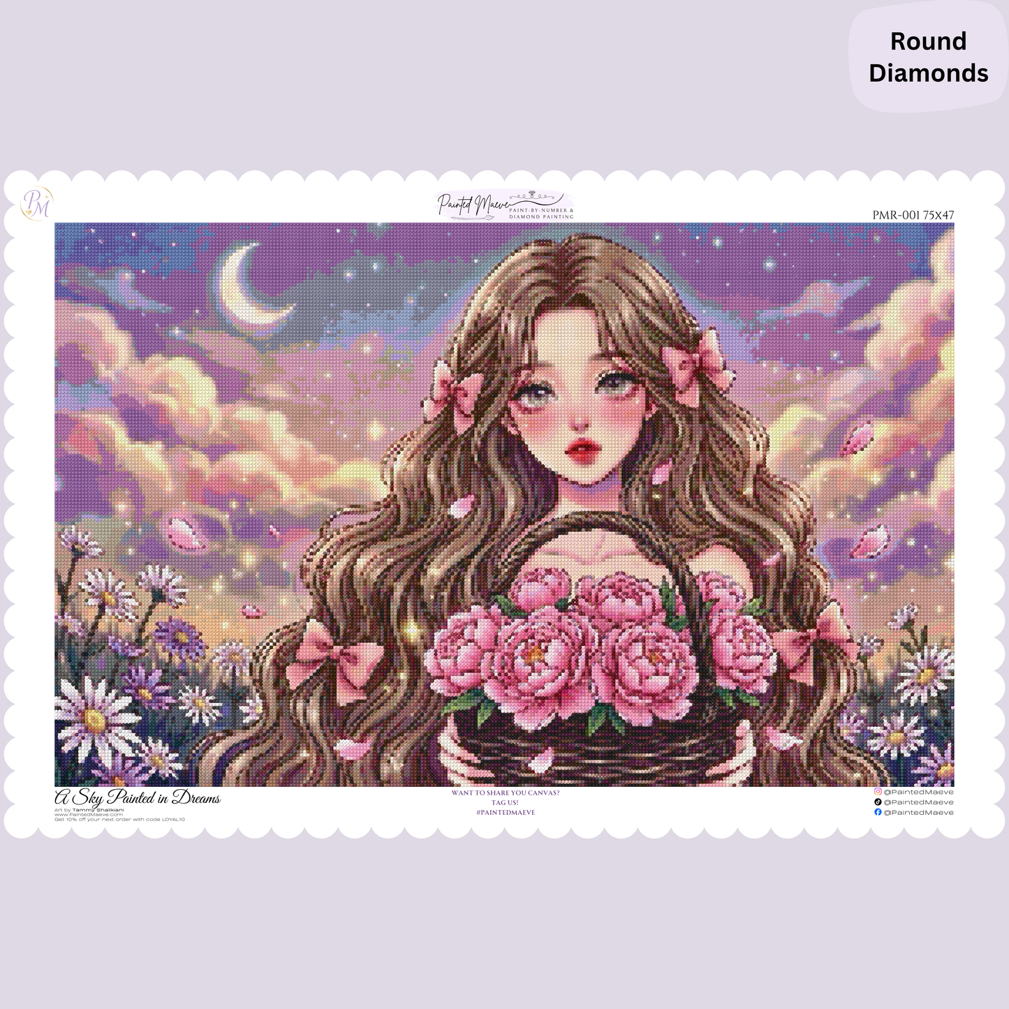 A Sky Painted in Dreams: Hybrid-Render Diamond Painting