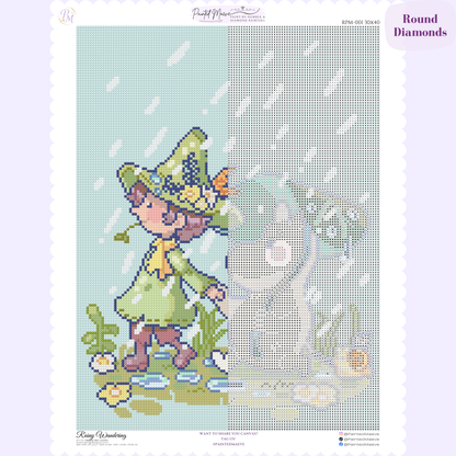 Rainy Wandering Hand-Rendered Diamond Painting