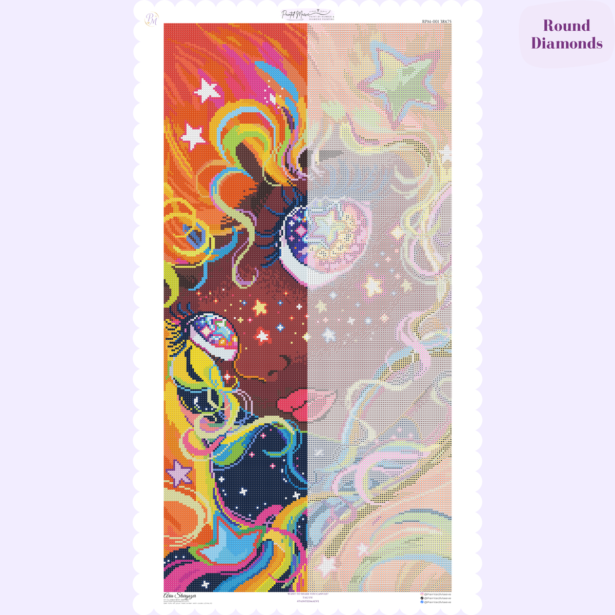 Aria Stargazer Hand-Rendered Diamond Painting