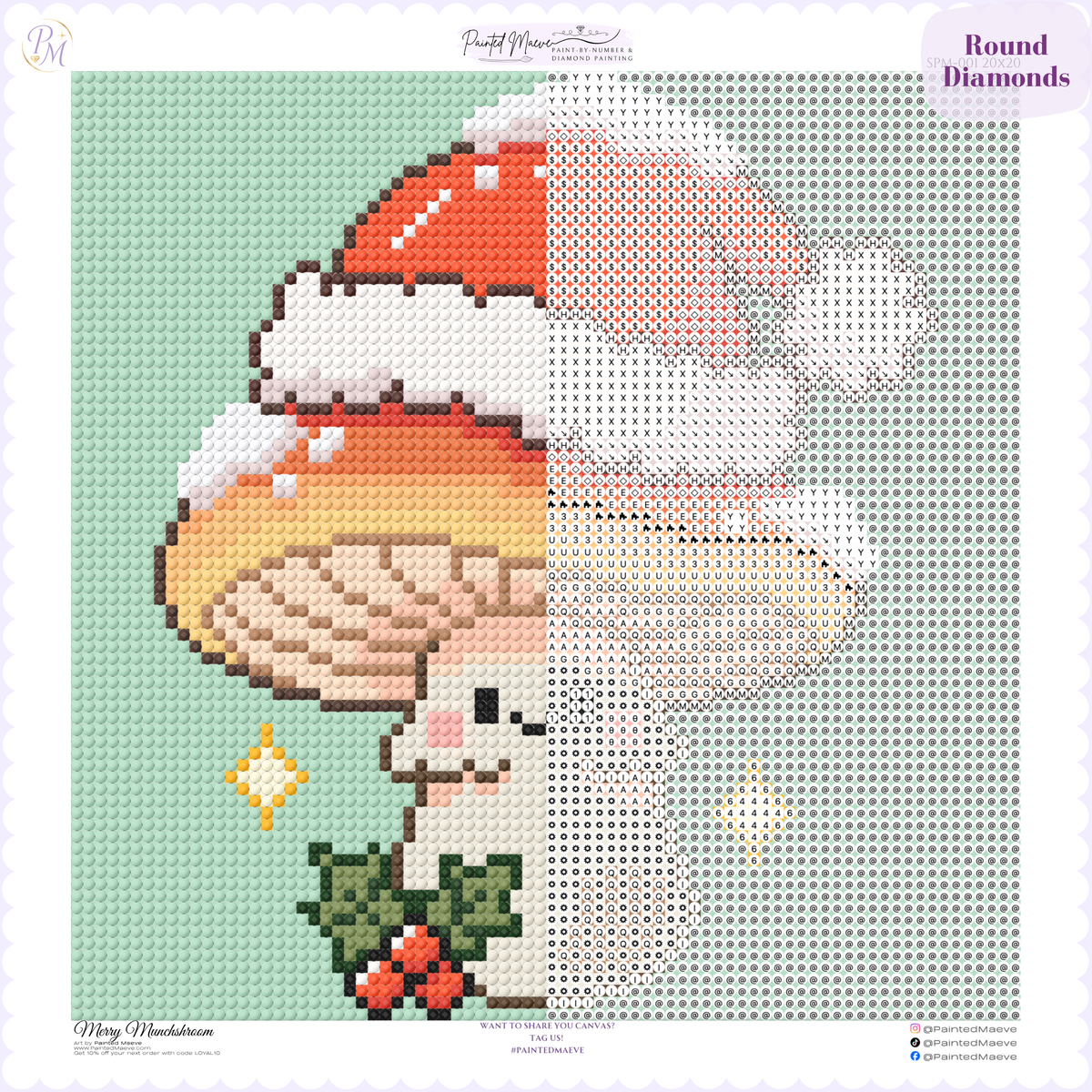 Merry Munchshroom Hand-Rendered Diamond Painting