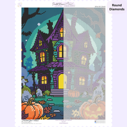 Haunted Glow Manor Hand-Rendered Diamond Painting