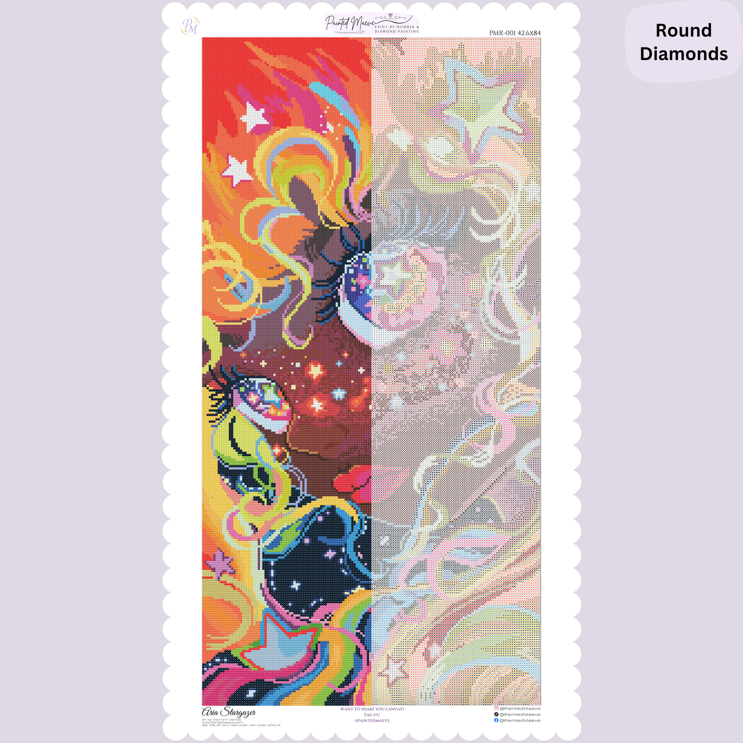Aria Stargazer: Hand-Rendered Diamond Painting